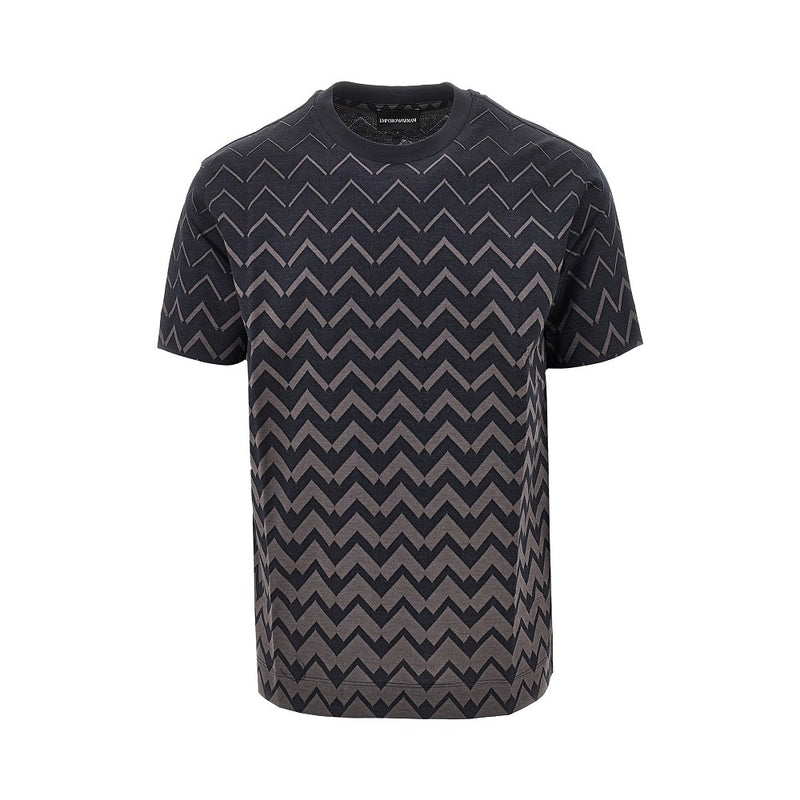 Emporio Armani Emporio Armani Jacquard Jersey T-shirt Blue Men - World Class Fashion