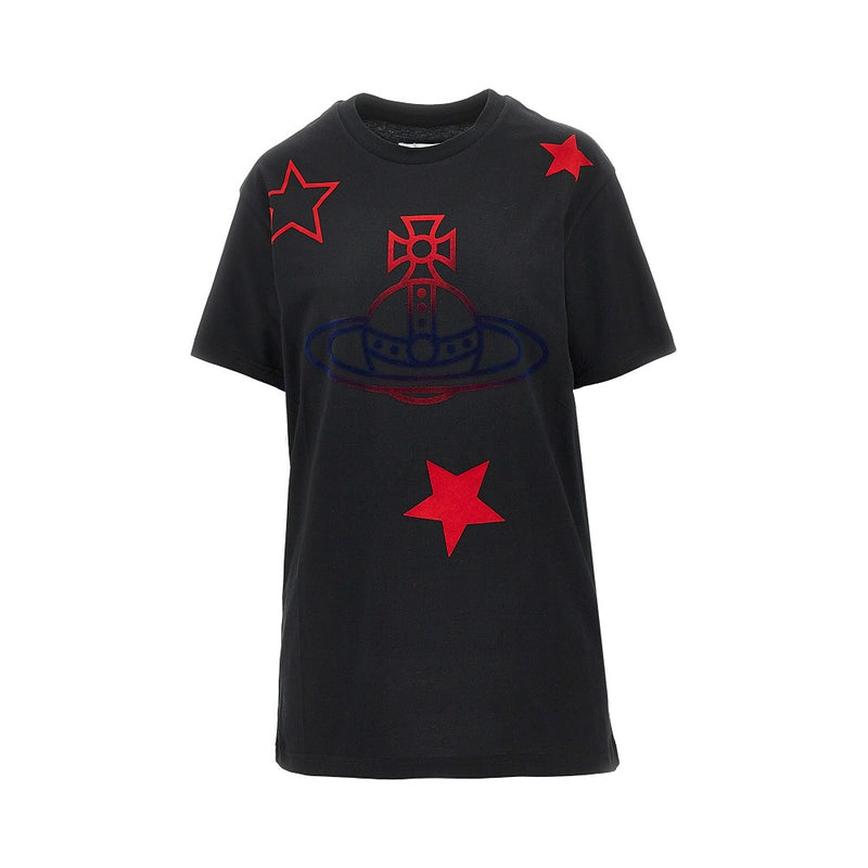 Vivienne Westwood Vivienne Westwood Orb And Stars T-shirt Black - World Class Fashion