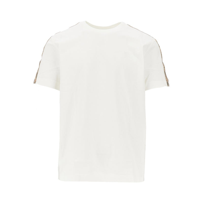 Burberry Burberry T-shirt with Check Trimmings White - World Class Fashion