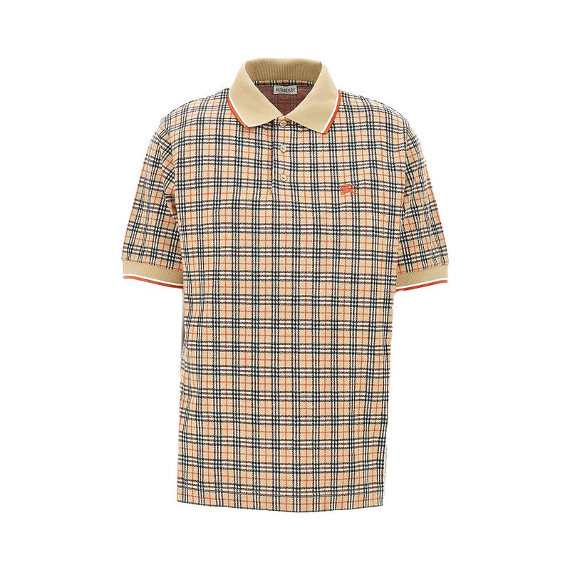 Burberry Burberry Check Jersey Polo Shirt Beige Men - World Class Fashion