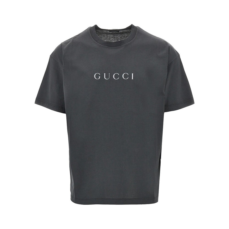 Gucci Gucci Glittered Logo T-shirt Grey Men - World Class Fashion