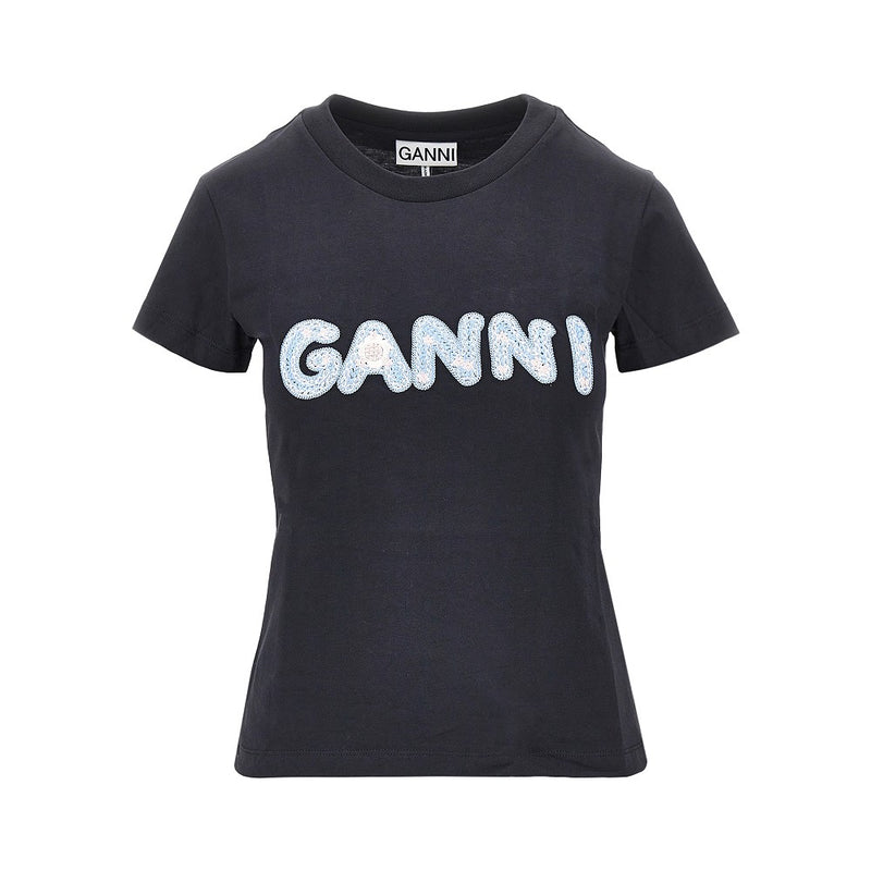 Ganni Ganni Cotton T-shirt Black Women - World Class Fashion