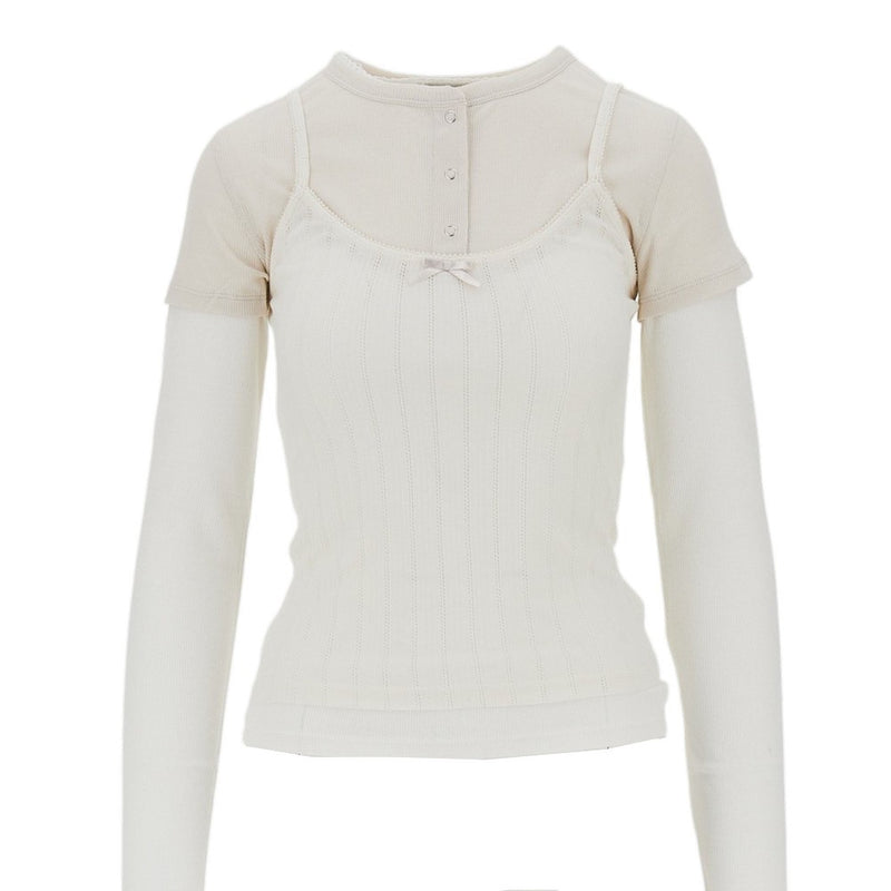 Acne Acne Cotton And Lyocell Double-layer T-shirt - World Class Fashion