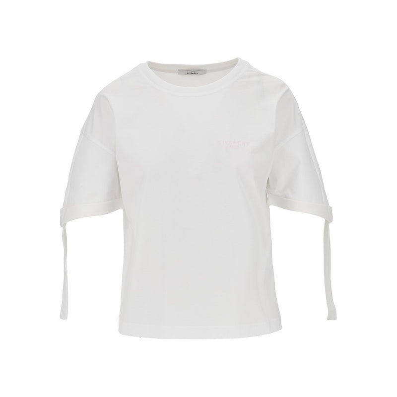 Givenchy Givenchy Jersey T-shirt with Logo Embroidery White - World Class Fashion