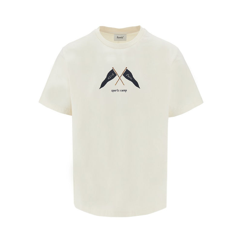 Foret Foret Pennant Printed T-shirt Beige Men - World Class Fashion