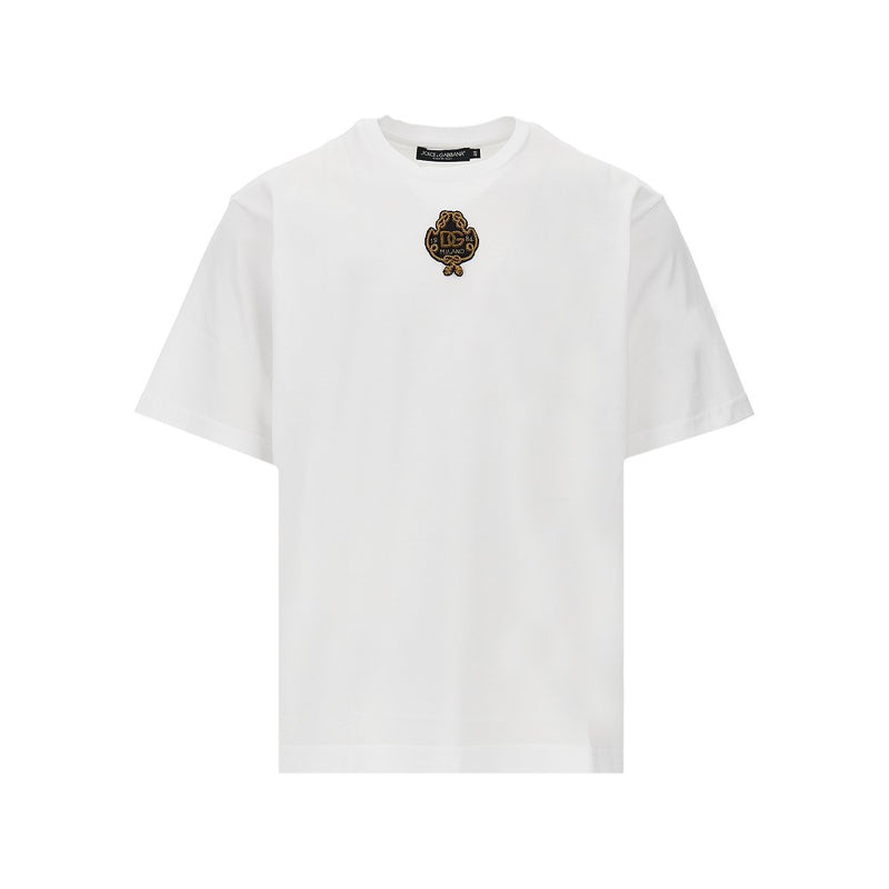 Dolce&gabbana Dolce&Gabbana Embroidered Patch Boxy T-shirt White - World Class Fashion
