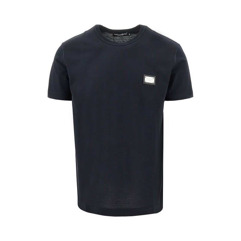 Dolce&gabbana Dolce&Gabbana Logo Plate T-shirt Blue Men - World Class Fashion