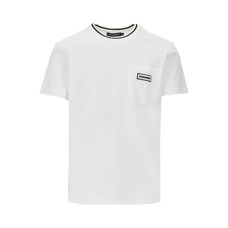 Dolce&gabbana Dolce&Gabbana T-shirt with Pocket and Logo Patch White - World Class Fashion