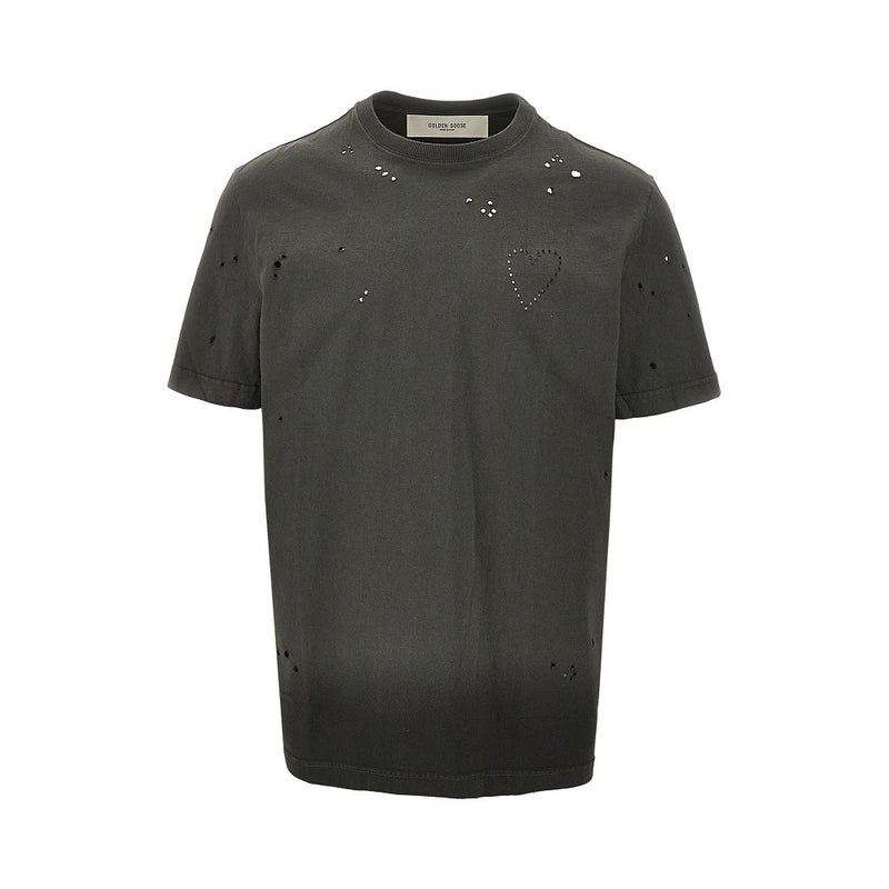 Golden Goose Golden Goose Vintage Effect T-shirt Grey Men - World Class Fashion