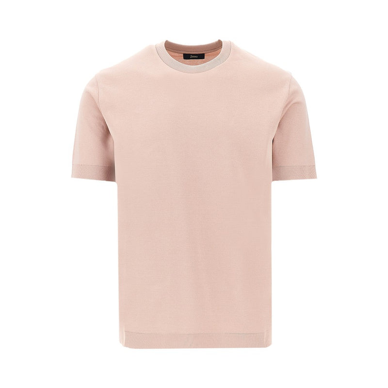 Herno Herno Knit Effect Jersey T-shirt Pink Men - World Class Fashion