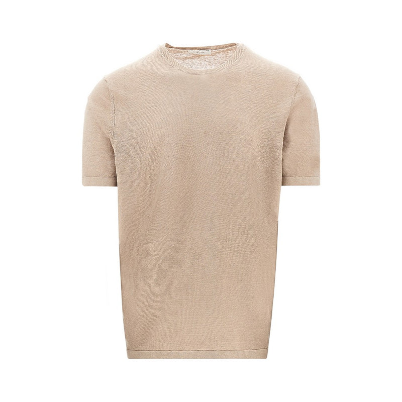 Majestic Filatures Majestic Filatures Linen Knit T-shirt Beige Men - World Class Fashion