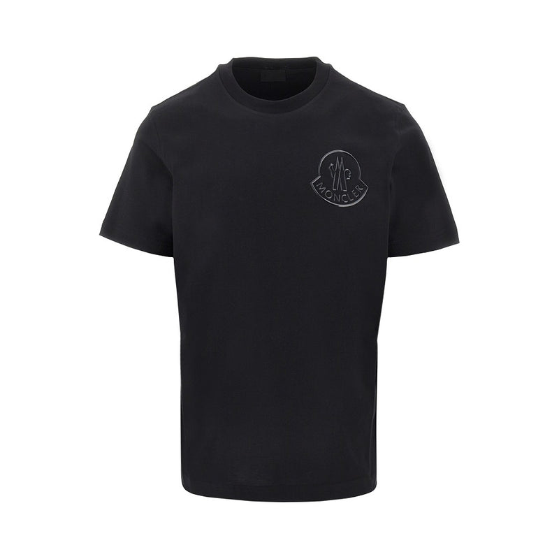 Moncler Moncler Rubberized Logo T-shirt Black Men - World Class Fashion