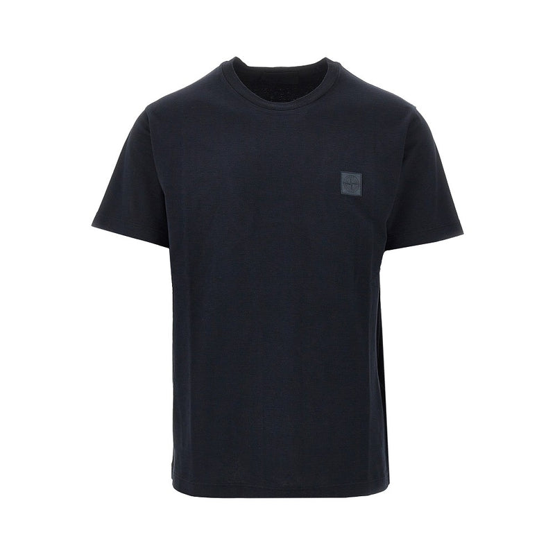 Stone Island Stone Island Logo Patch Organic Cotton T-shirt Blue - World Class Fashion