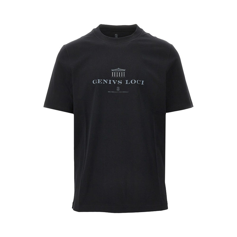 Brunello Cucinelli Brunello Cucinelli Genius Loci Print T-shirt Black - World Class Fashion