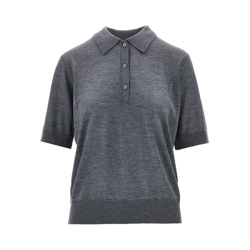 Loulou De Saison Loulou De Saison Migo Cashmere Polo Shirt Grey - World Class Fashion