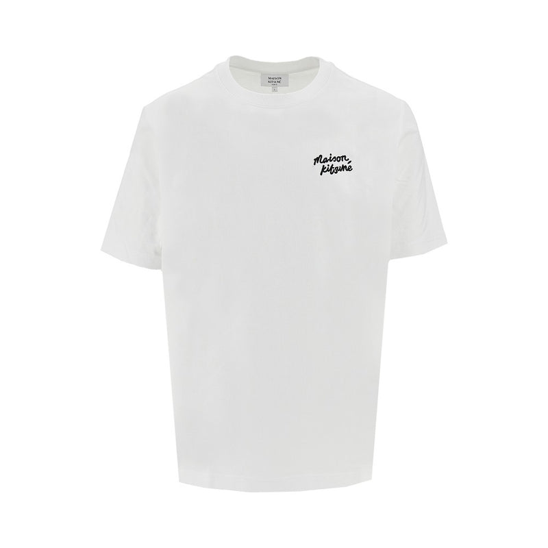 Maison Kitsuné Maison Kitsuné Handwriting Embroidery T-shirt White - World Class Fashion
