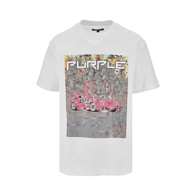 Purple Brand Purple Brand 'Ditched' Print T-shirt White - World Class Fashion