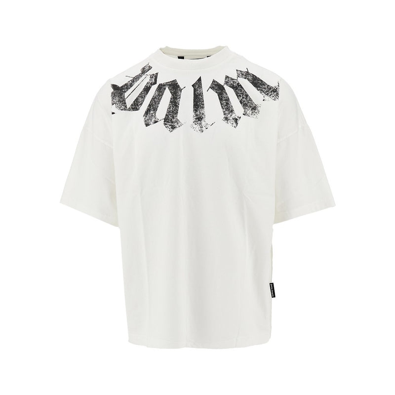 Palm Angels Palm Angels Neck Logo Loose Fit T-shirt White - World Class Fashion