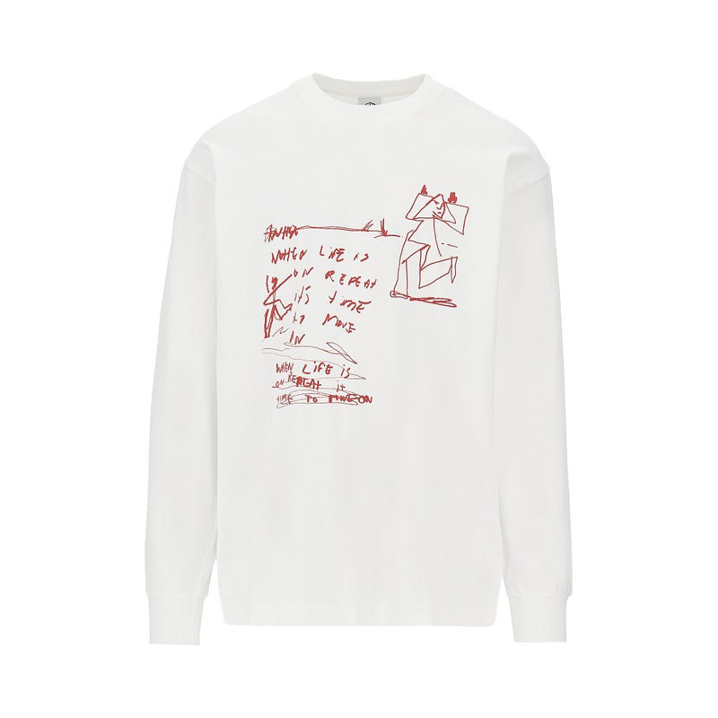 Polar Skate Co Polar Skate Co 'On Repeat' Long-sleeved T-shirt White - World Class Fashion