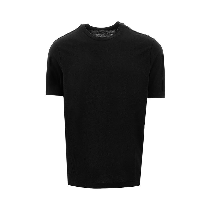 Majestic Filatures Majestic Filatures Cotton Lyocell T-shirt Black Men - World Class Fashion