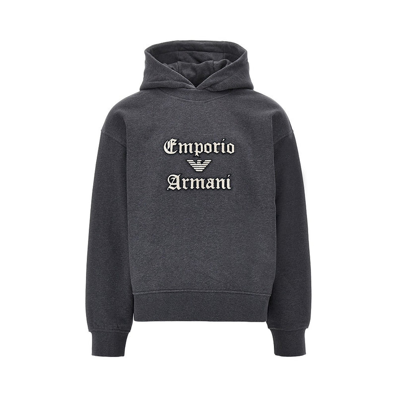 Emporio Armani Emporio Armani Soft Touch Logo Hoodie Grey - World Class Fashion