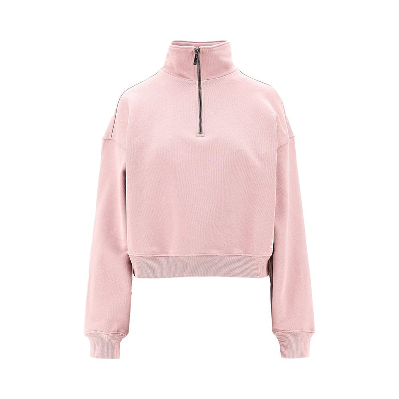 Emporio Armani Emporio Armani Organic Cotton Half-zip Sweatshirt Pink - World Class Fashion