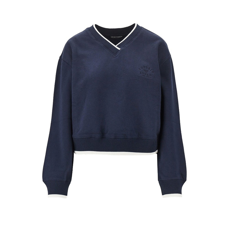 Ea Bodywear Ea Bodywear V-neck Sweatshirt Blue Women - World Class Fashion