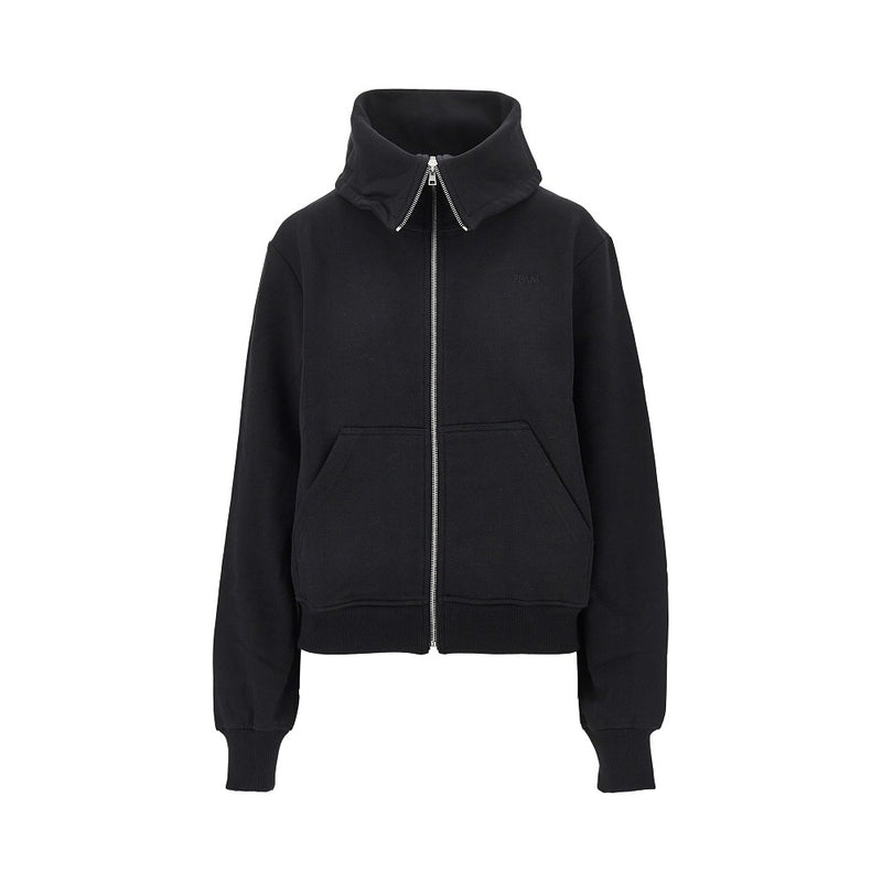 7 For All Mankind 7 For All Mankind High-neck Full-zip Sweatshirt Black - World Class Fashion