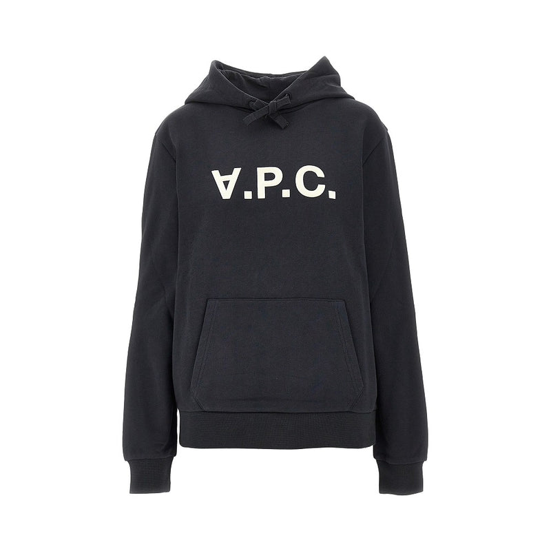 A.P.C. A.P.C. Flocked Logo Hoodie Black Women - World Class Fashion