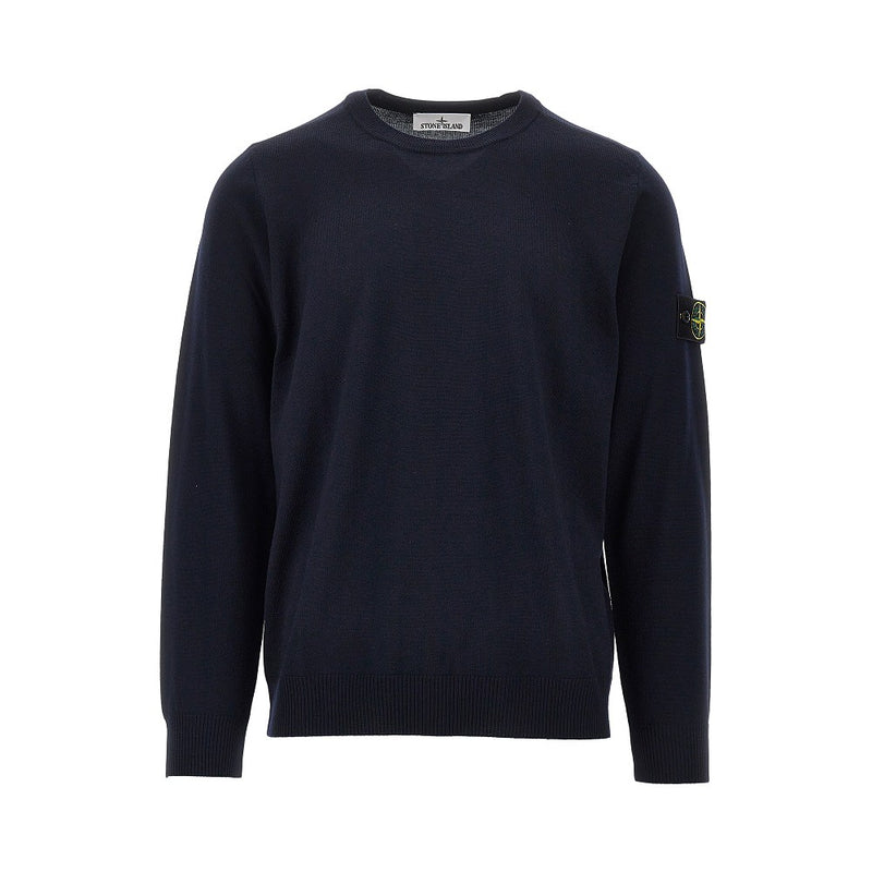 Stone Island Stone Island Virgin Wool Crewneck Sweater Blue - World Class Fashion