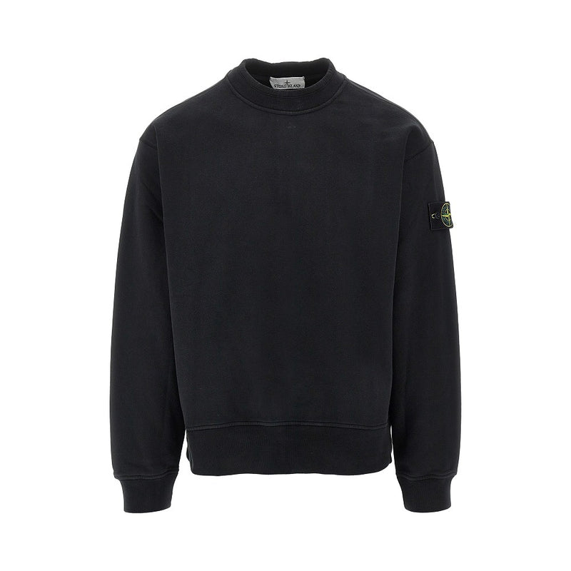 Stone Island Stone Island Crewneck Cotton Sweatshirt With Logo Badge - World Class Fashion
