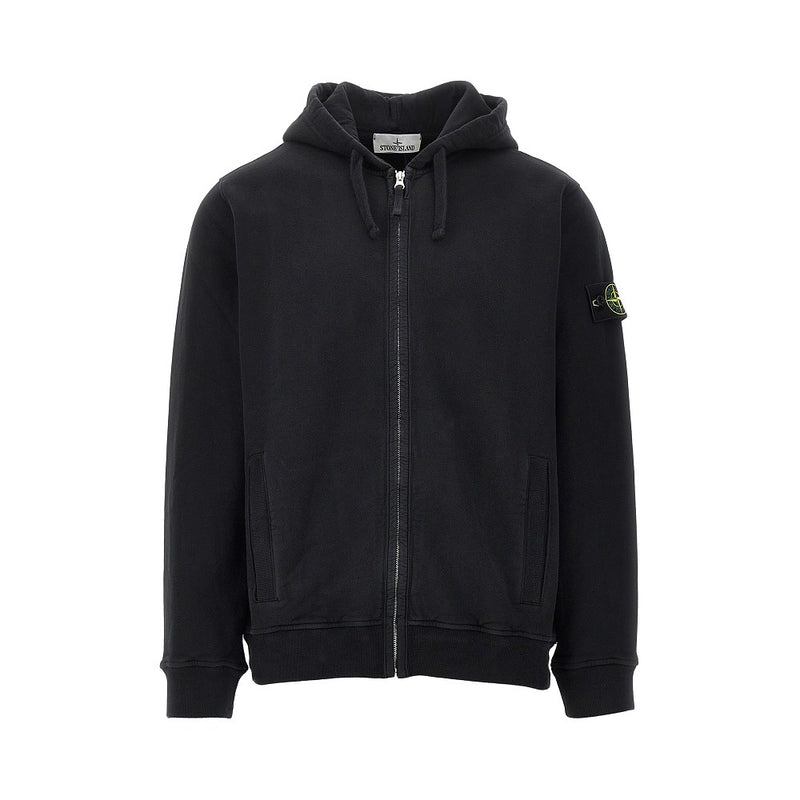Stone Island Stone Island Cotton French Terry Hoodie Black - World Class Fashion