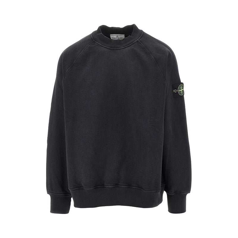 Stone Island Stone Island Heavy Cotton Crewneck Sweatshirt Black - World Class Fashion