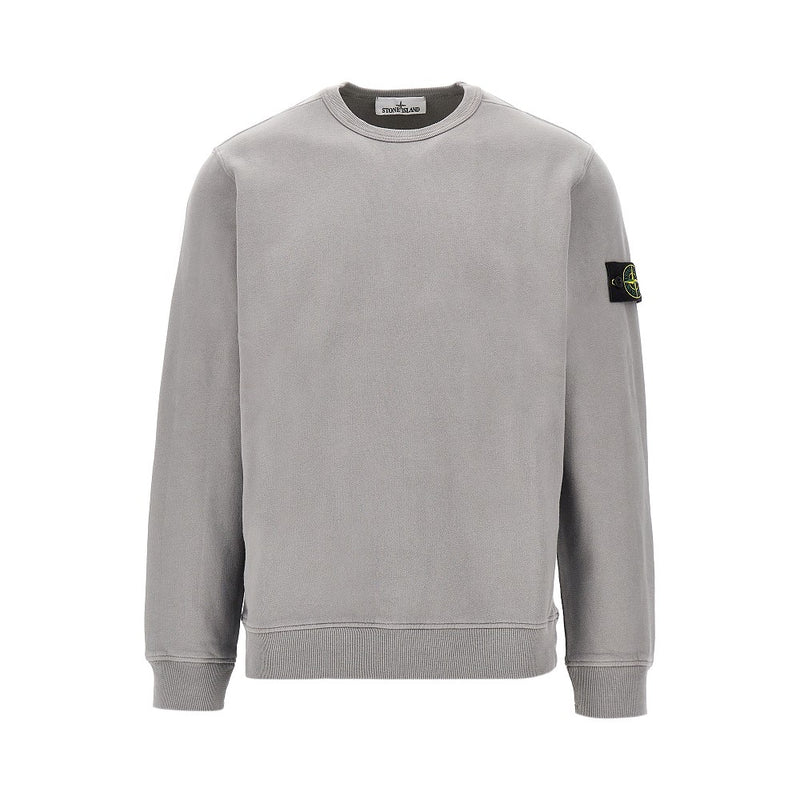 Stone Island Stone Island Crewneck Cotton Sweatshirt With Logo Badge - World Class Fashion