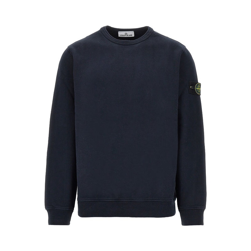 Stone Island Stone Island Crewneck Cotton Sweatshirt With Logo Badge - World Class Fashion