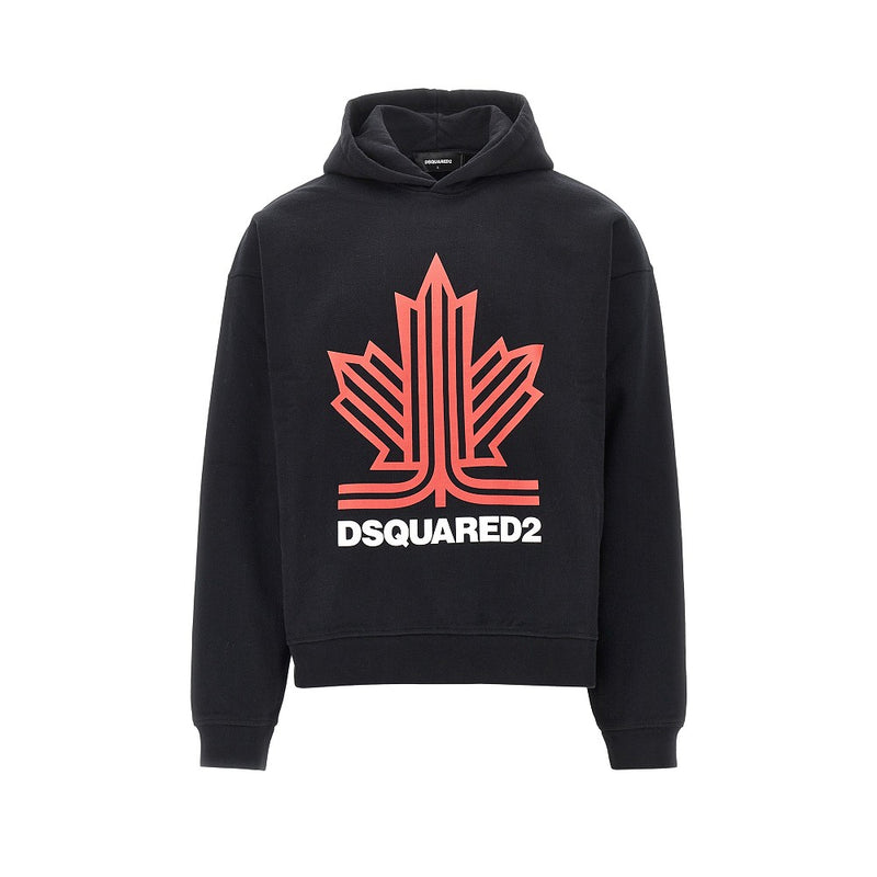 Dsquared2 Dsquared2 Ski Leaf Print Hoodie Black Men - World Class Fashion