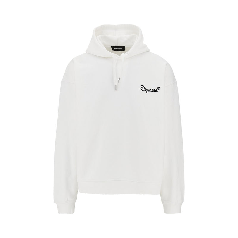 Dsquared2 Dsquared2 Hoodie With Logo Embroidery White Men - World Class Fashion
