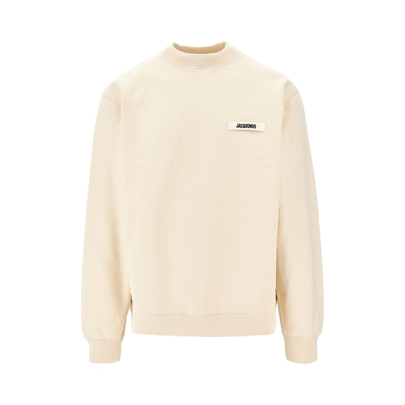 Jacquemus Jacquemus Gros Grain Crewneck Sweatshirt Beige - World Class Fashion