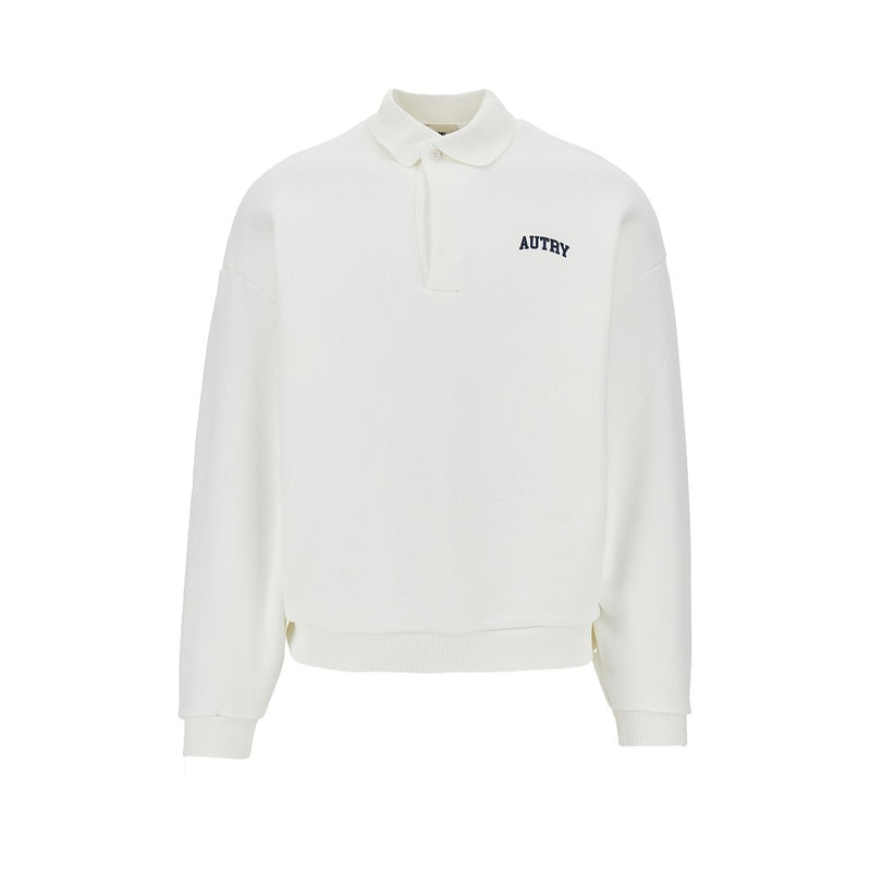 Autry Autry French Terry Polo Sweatshirt White Men - World Class Fashion