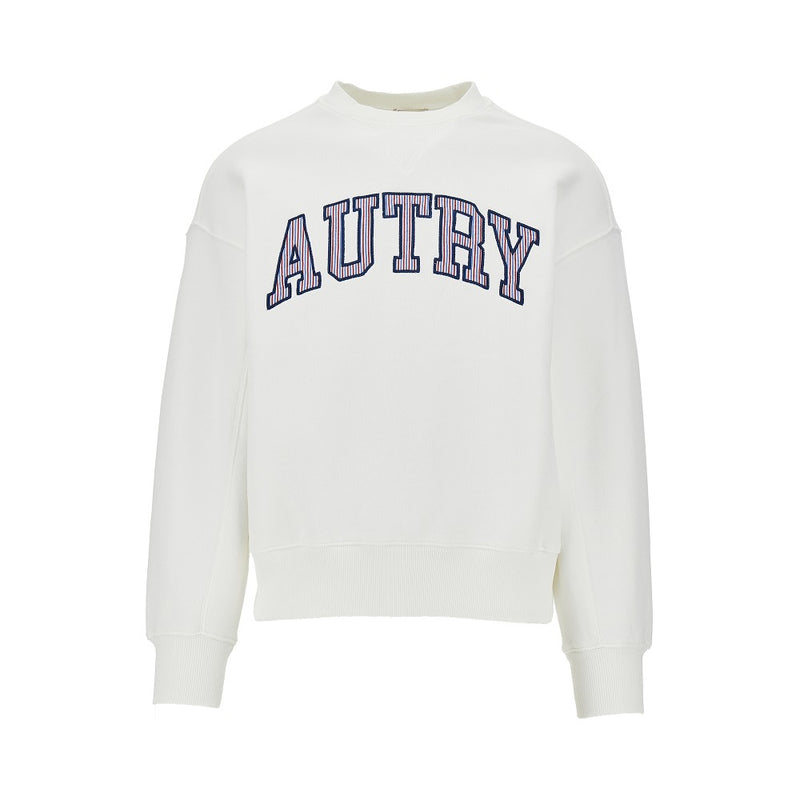 Autry Autry Striped Logo College Sweatshirt White - World Class Fashion
