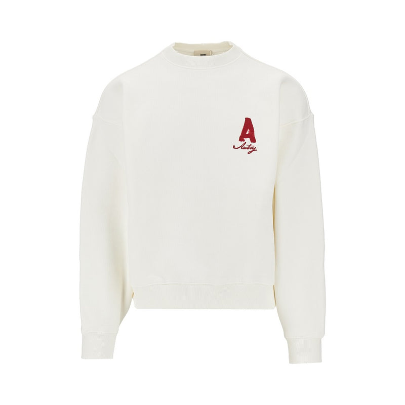 Autry Autry Used Effect Heritage Crewneck Sweatshirt White - World Class Fashion