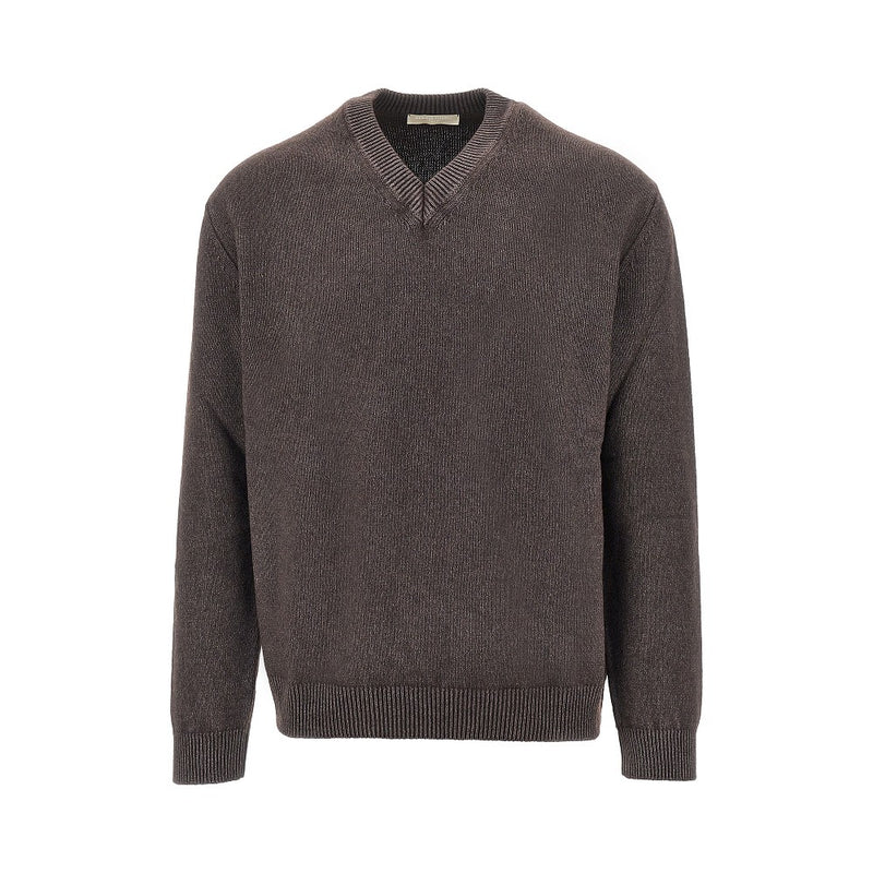 Daniele Fiesoli Daniele Fiesoli Upcycled Cashmere V-neck Sweater Brown - World Class Fashion