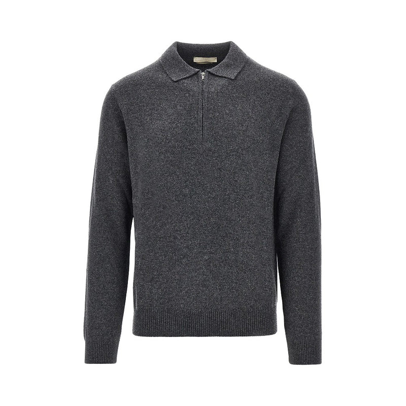 Daniele Fiesoli Daniele Fiesoli Upcycled Cashmere Polo Sweater Grey - World Class Fashion