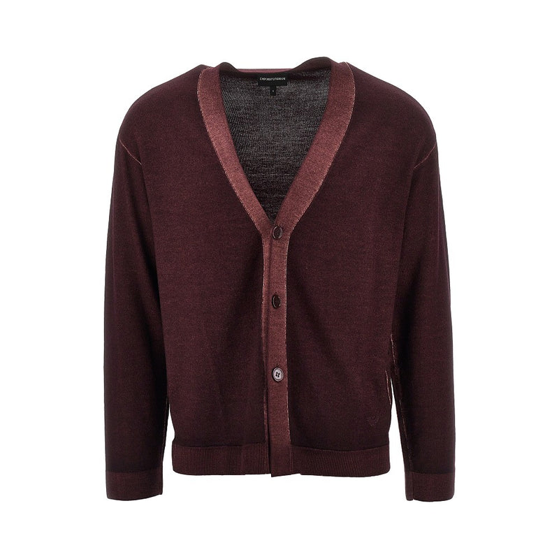 Emporio Armani Emporio Armani Virgin Wool Cardigan Red Men - World Class Fashion