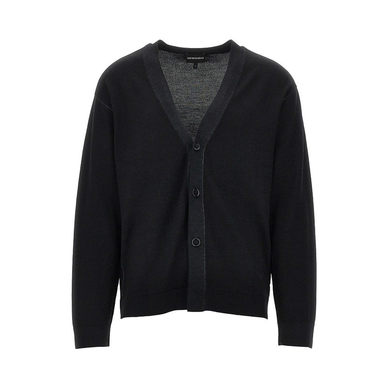 Emporio Armani Emporio Armani Virgin Wool Cardigan Black Men - World Class Fashion