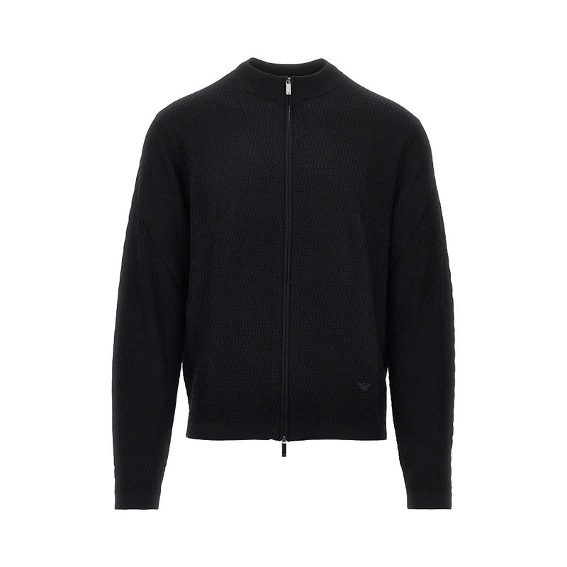 Emporio Armani Emporio Armani Virgin Wool Knitted Cardigan Black - World Class Fashion