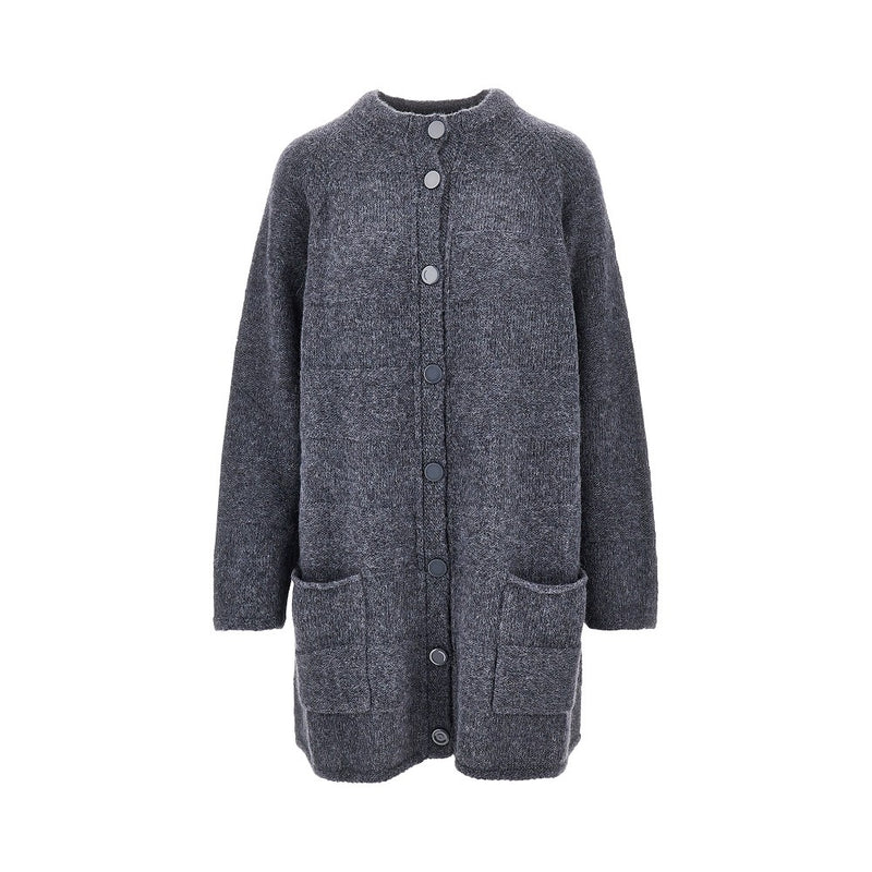 Emporio Armani Emporio Armani Alpaca-blend Long Cardigan Grey - World Class Fashion