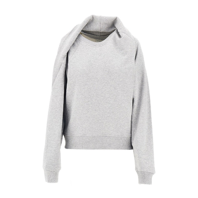 Dries Van Noten Dries Van Noten Draped Crewneck Sweatshirt Grey - World Class Fashion