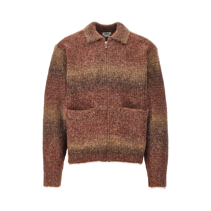 Obey Obey Anton Gradient Full-zip Cardigan Brown - World Class Fashion