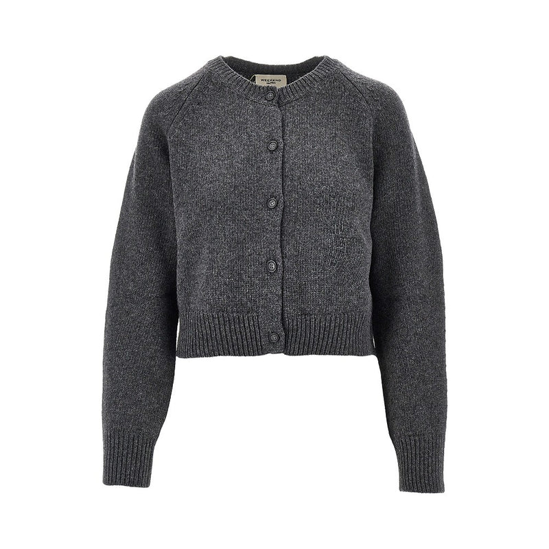 Max Mara Weekend Max Mara Weekend Wool Short Cardigan Grey - World Class Fashion